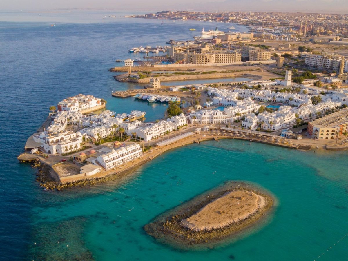 Hurghada Red Sea aerial beach view