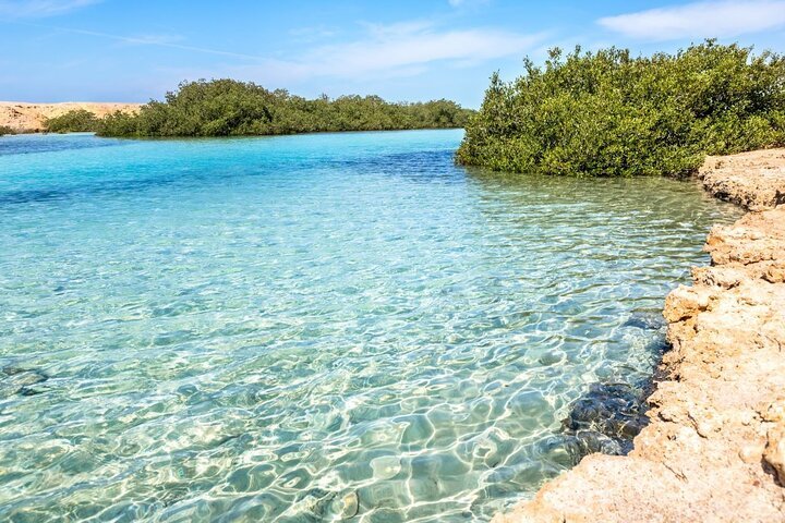 Excursion en bus d'une demi-journée au parc national de Ras Mohamed et au lac magique depuis Sharm El Sheikh