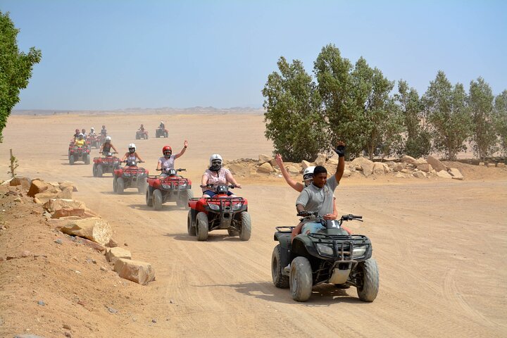 Hurghada Super Safari Adventure with Quad Bike, Spider Car, Camel Ride, Dinner & Party